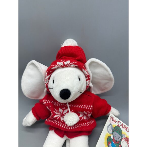The Carolers 1991 Plush Mouse With Red Sweater & Hood Christmas Decor White READ - Picture 10 of 16